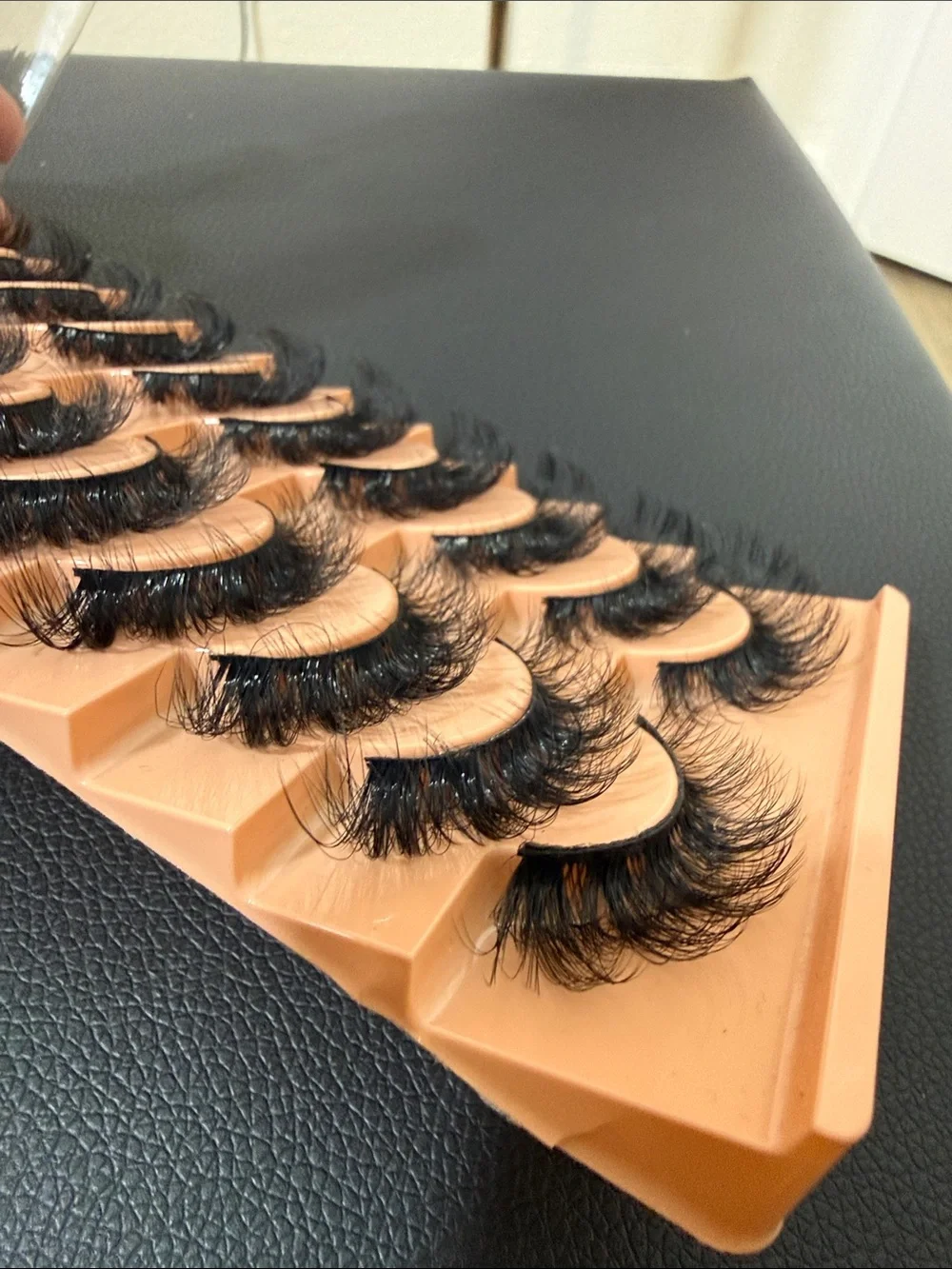 Black Faux Mink Curled False Eyelashes - 10-Pack